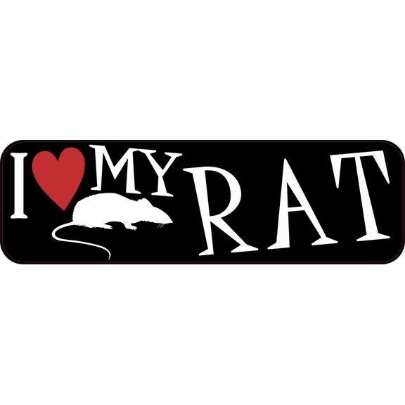 10in x 3in I Love My Rat Bumper Sticker