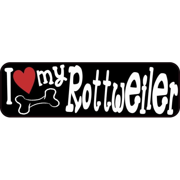 10in x 3in I Love My Rottweiler Bumper Sticker Vinyl Truck Window Decal