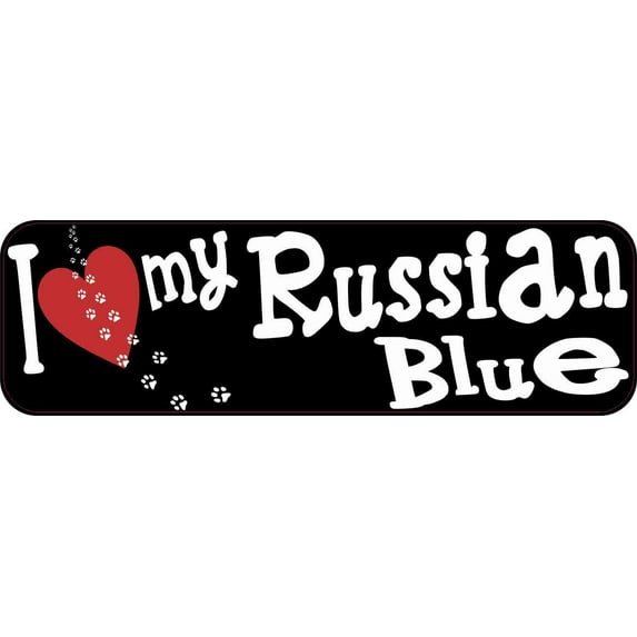 10in x 3in I Love My Russian Blue Magnet Magnetic Pet Cat Truck Magnets
