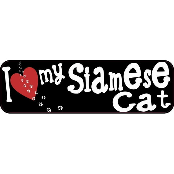 10in x 3in I Love My Siamese Cat Magnet Magnetic Truck Magnets Pet