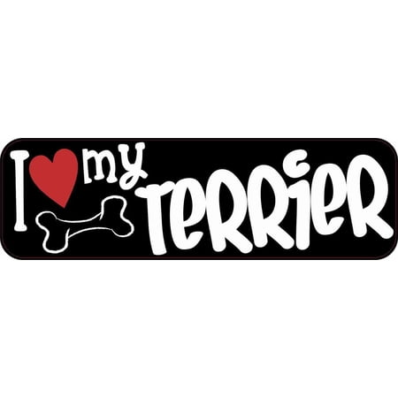 10in x 3in I Love My Terrier Bumper Sticker Vinyl Truck Window Decal Decals