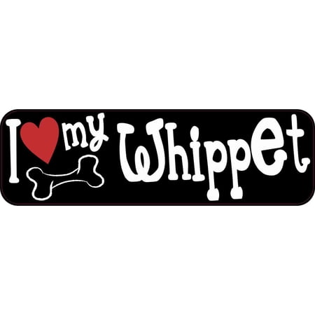 10in x 3in I Love My Whippet Magnet Car Door Magnetic Truck Dog Magnets