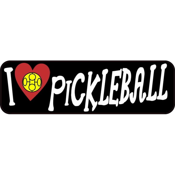 10in x 3in I Love Pickleball Magnet