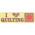 thumbnail image 1 of StickerTalk I Love Quilting Vinyl Stickers, 10 inches x 3 inches, 1 of 3