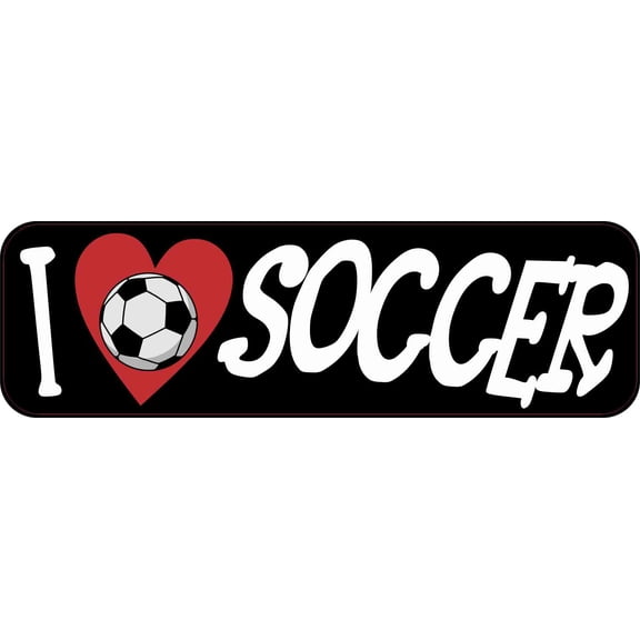 10in x 3in I Love Soccer Magnet Magnetic Vehicle Bumper Sports Magnet