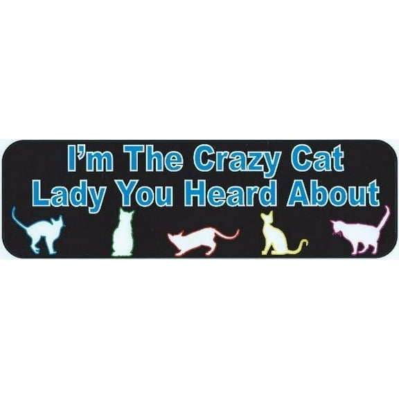 10in x 3in I''m the Crazy Cat Lady magnet bumper Car magnetic magnets  '