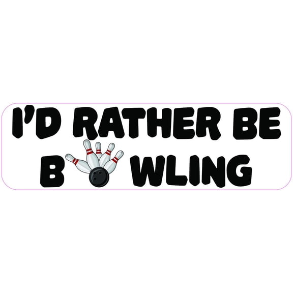 10in x 3in Id Rather Be Bowling Vinyl Sticker