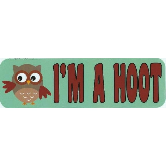 10in x 3in Im a Hoot Vinyl Bumper Sticker Decal Owl Car Owls Window Stickers Decals
