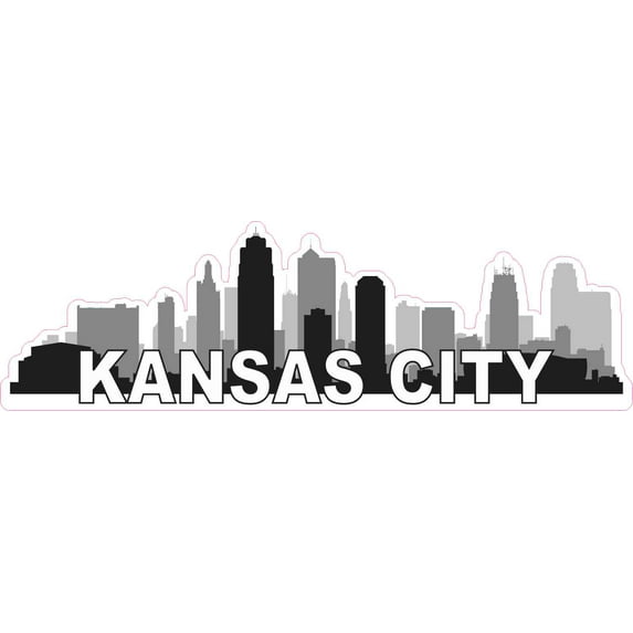 10in x 3in Kansas City Skyline Sticker