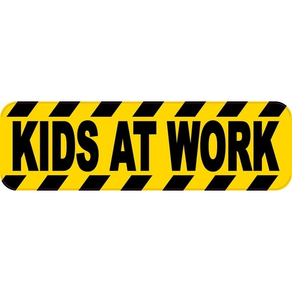 10in x 3in Kids At Work magnet magnetic Truck magnets Vinyl Car