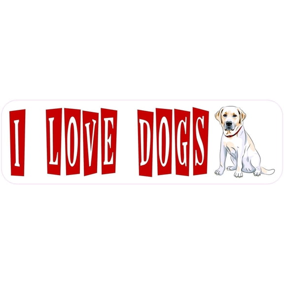 10in x 3in Lab I Love Dogs Vinyl Sticker