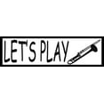 thumbnail image 1 of 10in x 3in Let's Play Trombone Bumper Sticker Vinyl Music Vehicle Decal, 1 of 4
