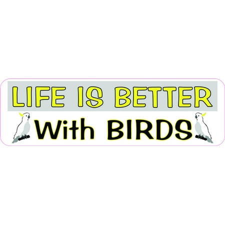 10in x 3in Life Is Better with Birds Vinyl Sticker