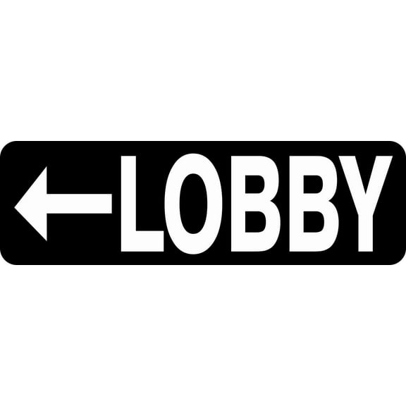 10in x 3in Lobby To The Left Magnet Business Sign Vinyl Hotel Si