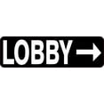 thumbnail image 1 of 10in x 3in Lobby To The Right Sticker Vinyl Business Sign Door S, 1 of 4