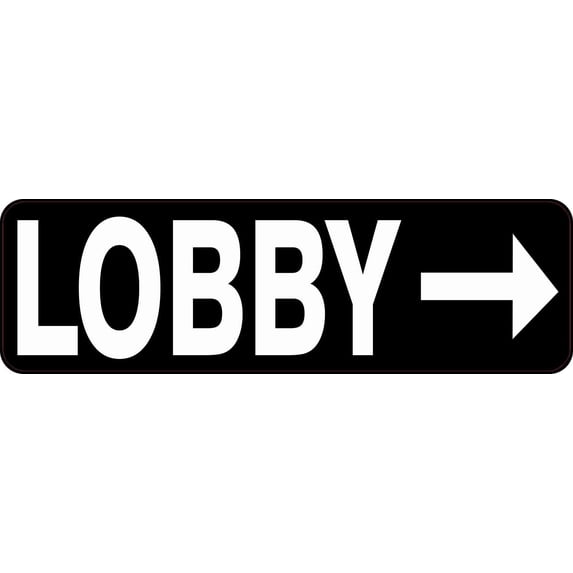 10in x 3in Lobby To The Right Sticker Vinyl Business Sign Door S