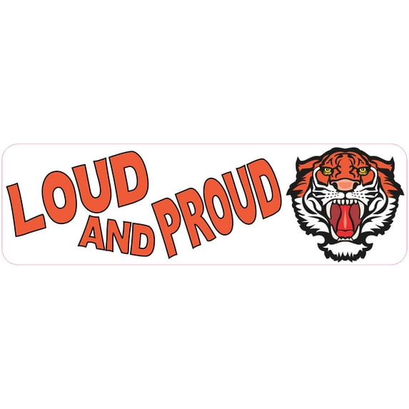 10in x 3in Loud and Proud Tiger Magnet School Mascot Vehicle Bumper