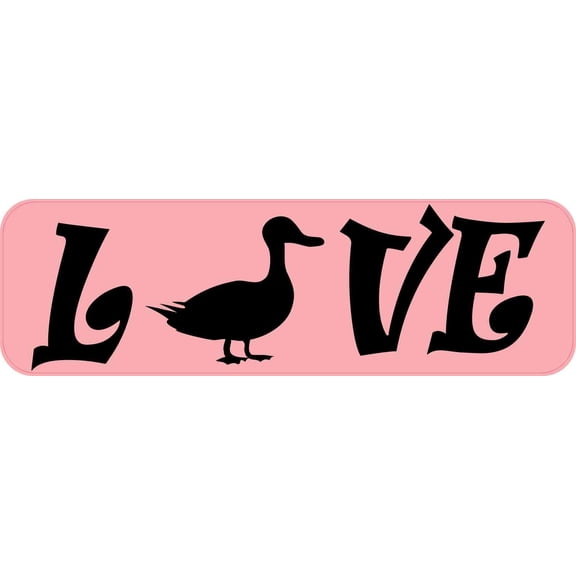 10in x 3in Love Duck Bumper Sticker Vinyl Pet Animal Decal Car Stickers