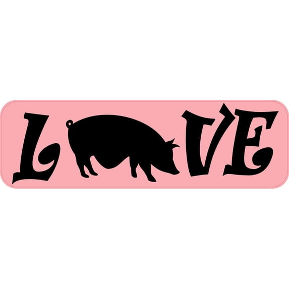10in x 3in Love Pot Belly Pig Bumper Sticker Vinyl Pet Animal Decal Stickers