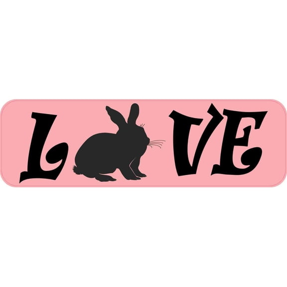 10in x 3in Love Rabbit Bumper Sticker Vinyl Pet Animal Decal Car