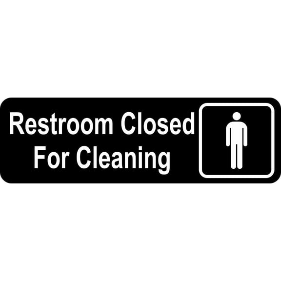 10in x 3in Men's Restroom Closed For Cleaning Sticker Sign Decal Stickers