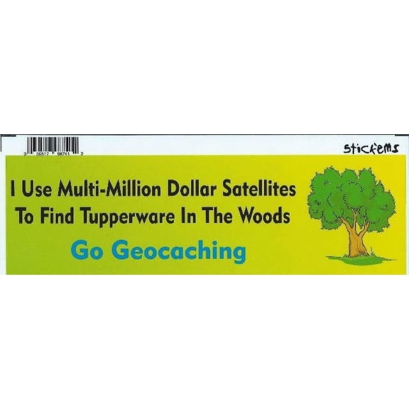 10in x 3in Multimillion Satellites Geocache Bumper magnet magnetic