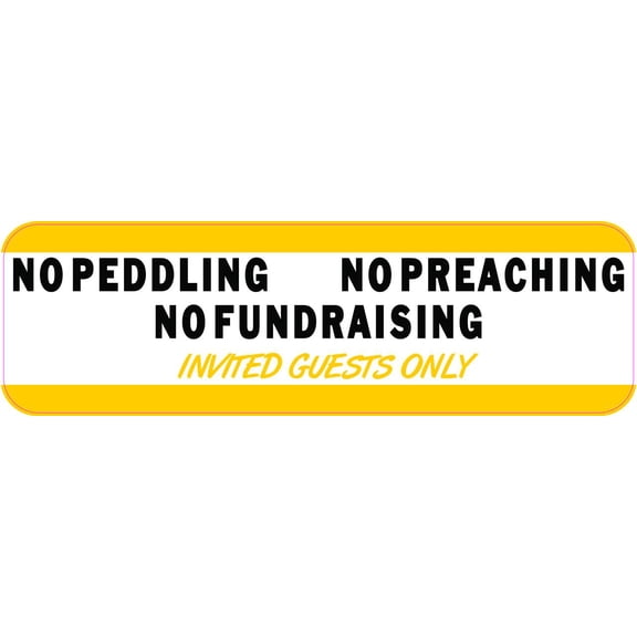 10in x 3in No Peddling Preaching Fundraising Vinyl Sticker