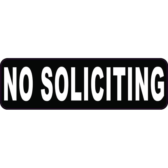 10in x 3in No Soliciting Vinyl Sticker
