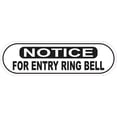 thumbnail image 1 of 10in x 3in Notice For Entry Ring Bell Sticker, 1 of 1