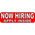 thumbnail image 1 of 10in x 3in Now Hiring Apply Inside Sticker, 1 of 1