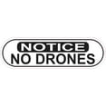 thumbnail image 1 of 10in x 3in Oblong Notice No Drones Sticker, 1 of 2