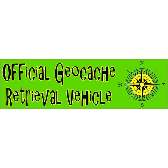 10in x 3in Official Geocache Retrieval Vehicle Bumper Stickers Geocaching Car Decals