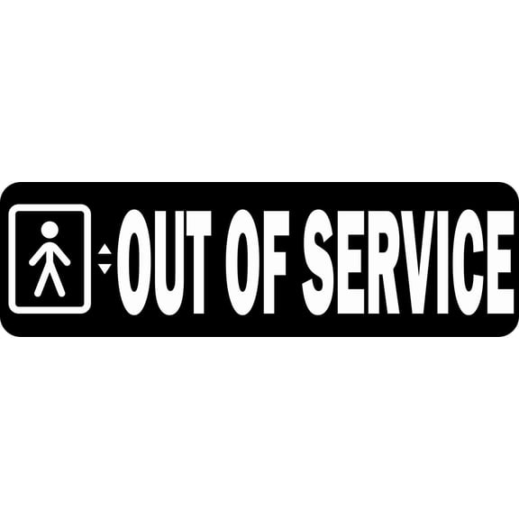 10in x 3in Out of Service Elevator Sticker Vinyl Business Sign Stickers