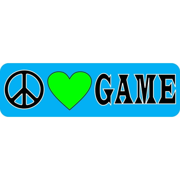 10in x 3in Peace Love Game Bumper Sticker Vinyl Vehicle Hobby Stickers