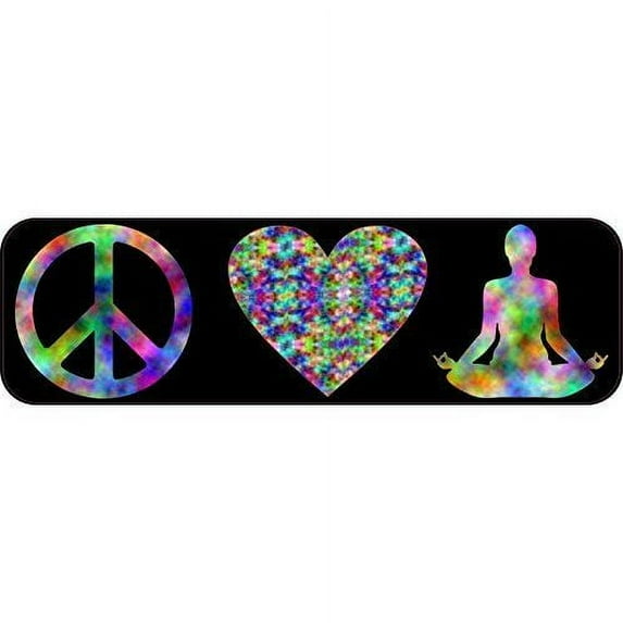 10in x 3in Peace Love Yoga Bumper Sticker Vinyl Decal Window Stickers Decals