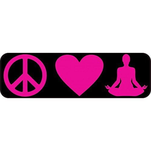 10in x 3in Peace Love Yoga Bumper Sticker Vinyl Decal Window Sti