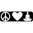 thumbnail image 1 of 10in x 3in Peace Love Yoga Bumper Sticker Vinyl Decal Window Stickers Ski Decals, 1 of 6