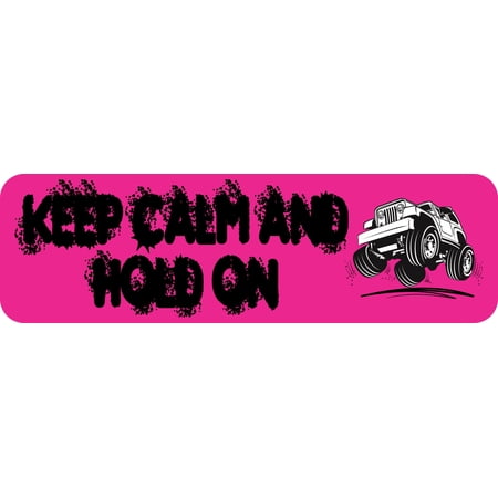 10in x 3in Pink Keep Calm Hold On Bumper Sticker