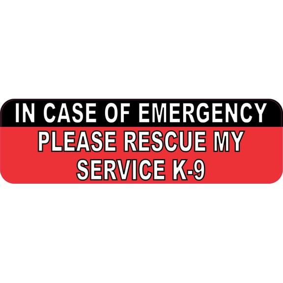 10in x 3in Please Rescue My Service K9 Vinyl Bumper Sticker Car Window Decal