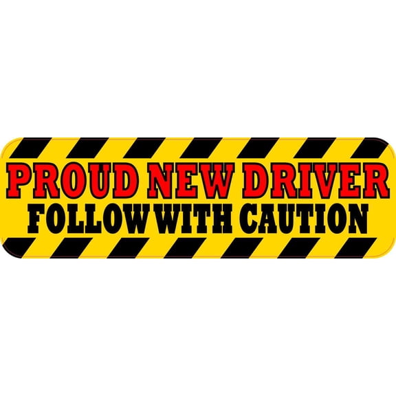 10in x 3in Proud New Driver Magnet Magnetic Caution Vehicle Bumper