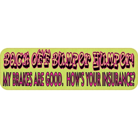 10in x 3in Purple Green Back Off Bumper Humper Magnets Car Vinyl Truck Magnetic