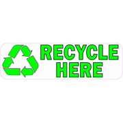 10in x 3in Recycle Here Sticker