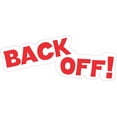 thumbnail image 1 of 10in x 3in Red Back Off Sticker, 1 of 2
