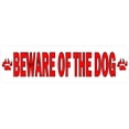 thumbnail image 1 of 10in x 3in Red Beware Of The Dog Sticker Vinyl Animal Caution Sign Decal, 1 of 1