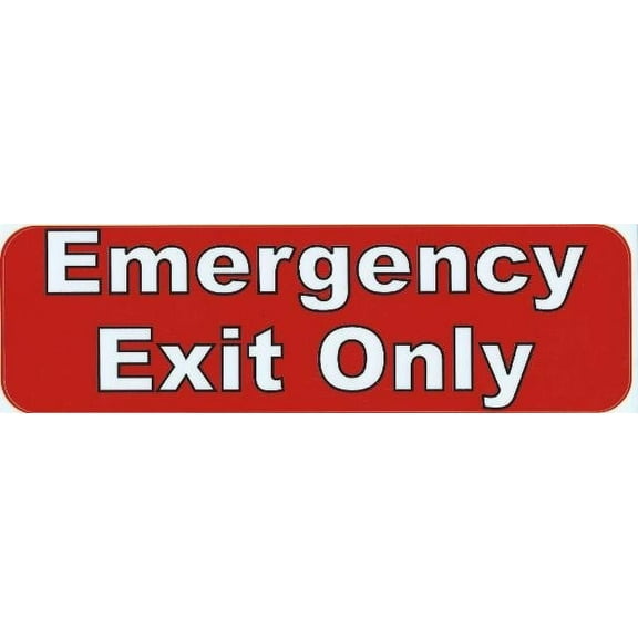 10in x 3in Red Emergency Exit Only Sticker Vinyl Business Sign Decals