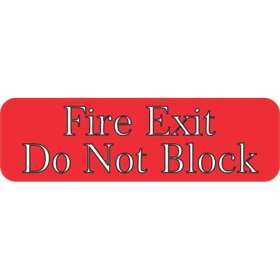 10in x 3in Red Fire Exit Do Not Block Magnet