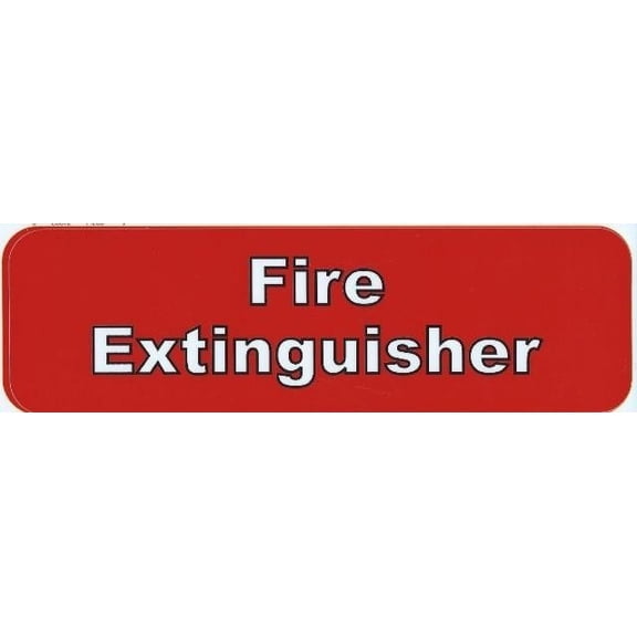 10in x 3in Red Fire Extinguisher Sticker