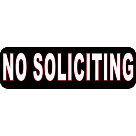 10in x 3in Red No Soliciting Sticker