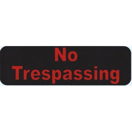 10in x 3in Red No Trespassing Sticker