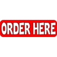 thumbnail image 1 of 10in x 3in Red Order Here Sticker Vinyl Signs Business Wall Sign, 1 of 1